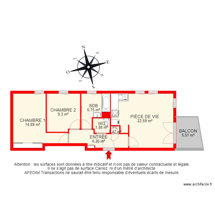 BI 21347 - . Plan de 11 pièces et 81 m2