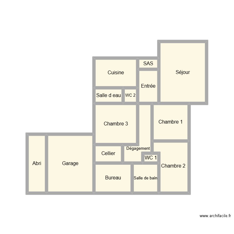 2412 CAMUS. Plan de 16 pièces et 21 m2