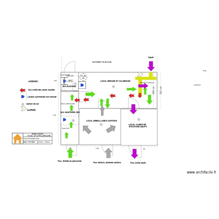 PLAN EARL DAVID . Plan de 2 pièces et 21 m2