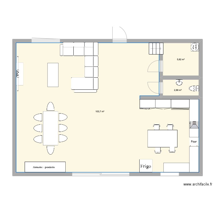 futur maison . Plan de 3 pièces et 112 m2