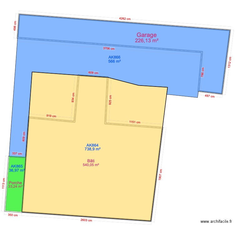 Wimereux 2. Plan de 3 pièces et 799 m2