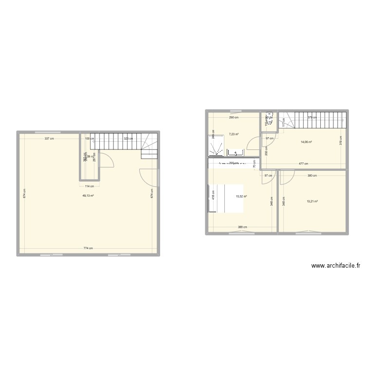 Maison Fleurieux RDC. Plan de 7 pièces et 103 m2