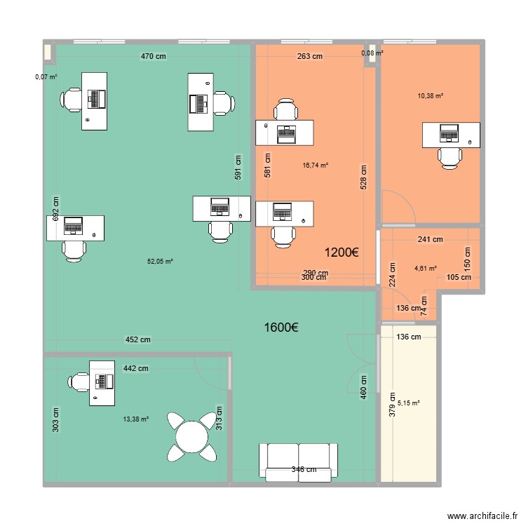 LOO. Plan de 8 pièces et 102 m2