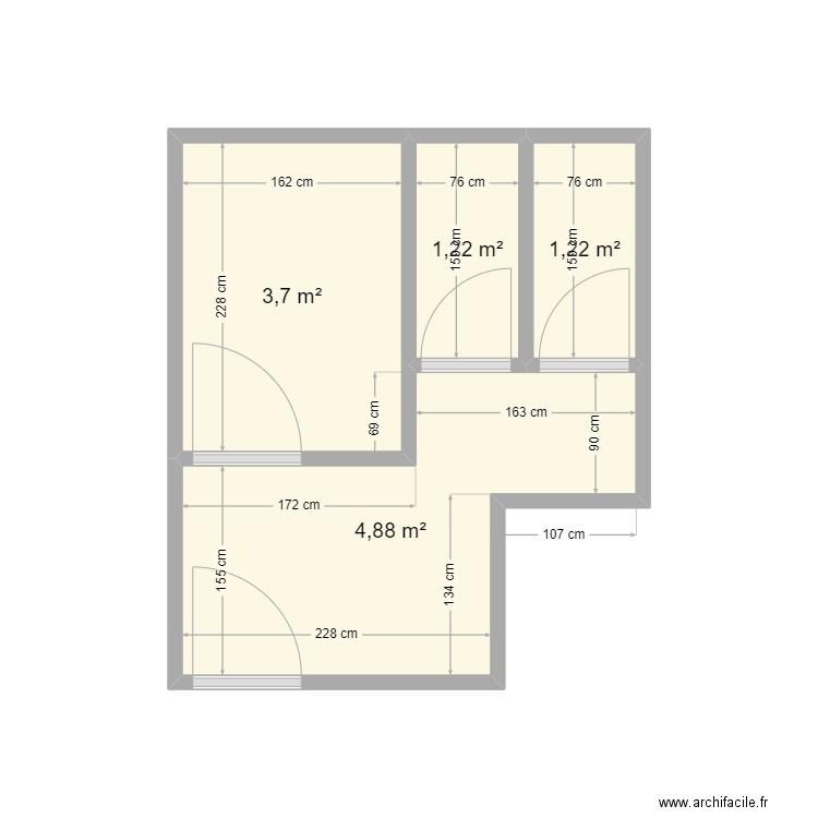 TH Greta. Plan de 4 pièces et 11 m2