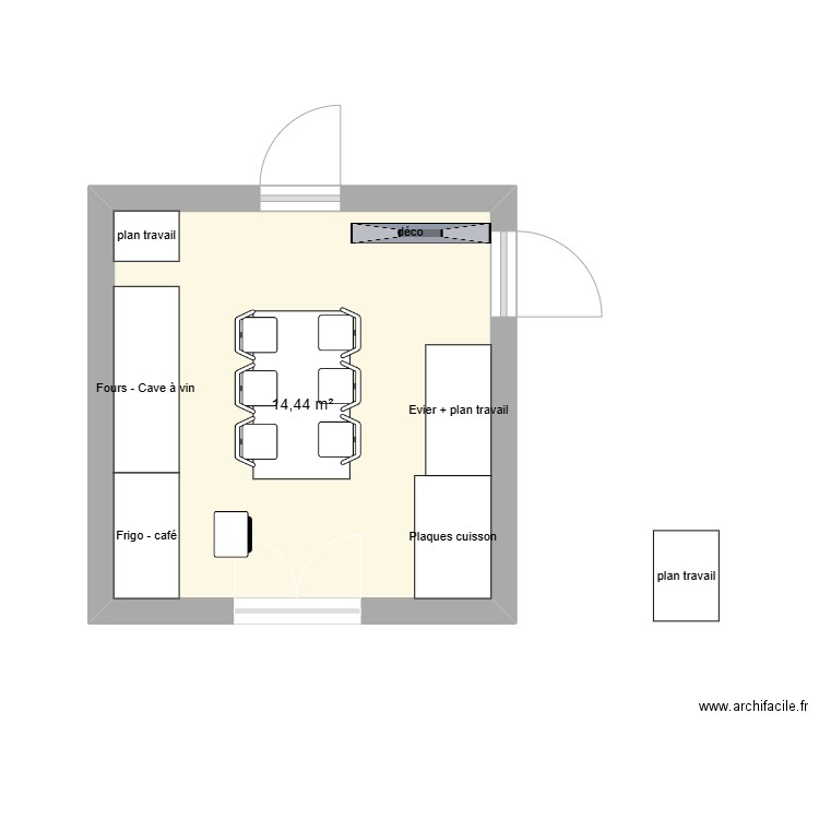 CUISINE siematic. Plan de 1 pièce et 14 m2