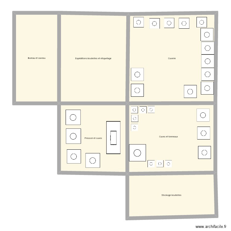 Cavé domaine Ratte. Plan de 6 pièces et 187 m2