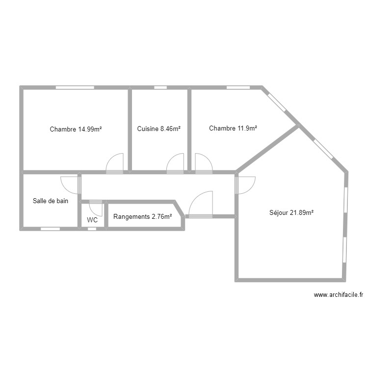 METTETAL. Plan de 7 pièces et 83 m2