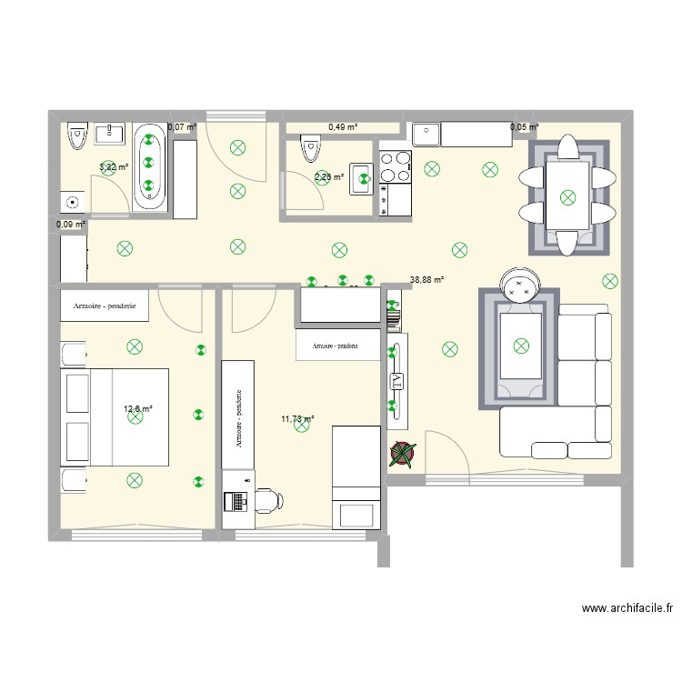 Diplomski rad. Plan de 9 pièces et 69 m2