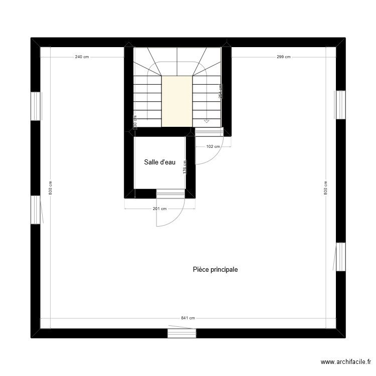 Albert Perdreaux. Plan de 3 pièces et 64 m2