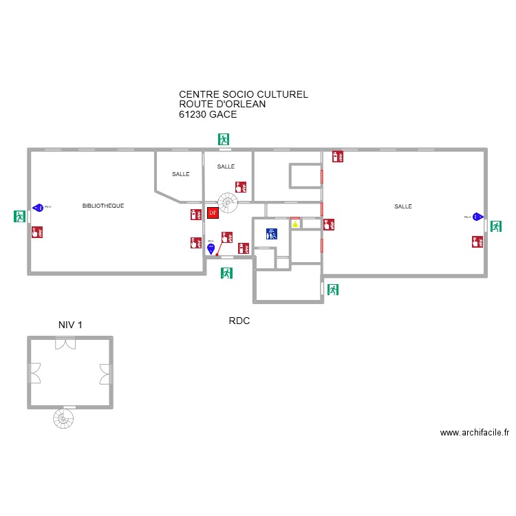 CENTRE SOCIAUX CULTUREL. Plan de 11 pièces et 303 m2