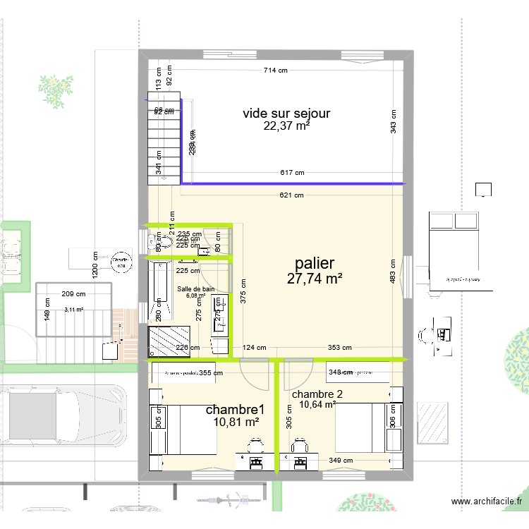 terrain villelongue dim ok maison 3G. Plan de 16 pièces et 175 m2