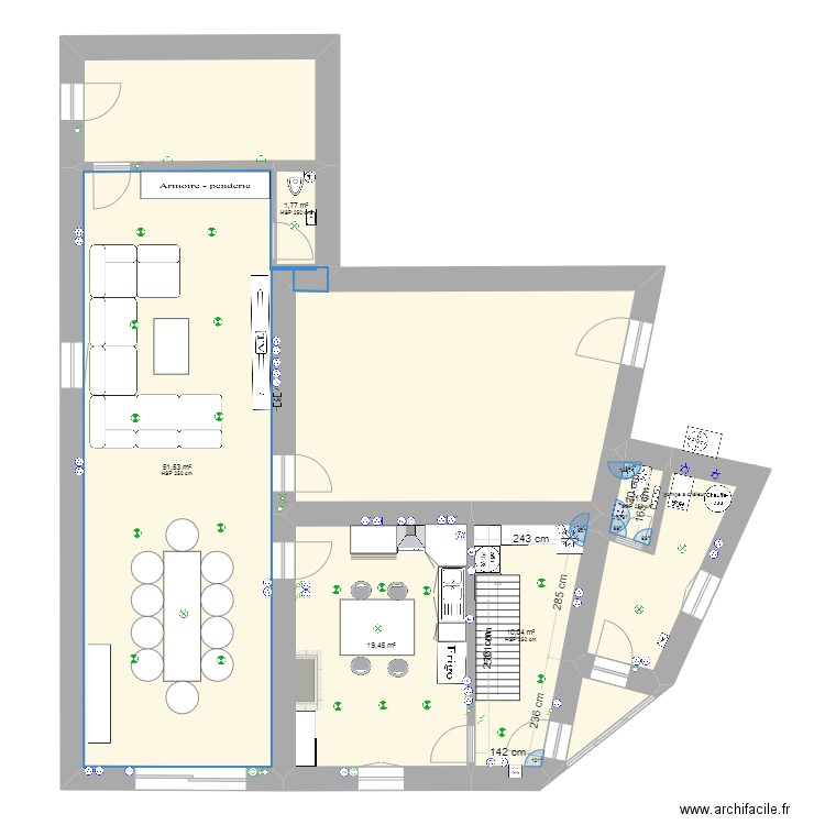 segura. Plan de 36 pièces et 554 m2