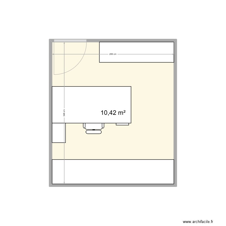 Meschers. Plan de 1 pièce et 10 m2