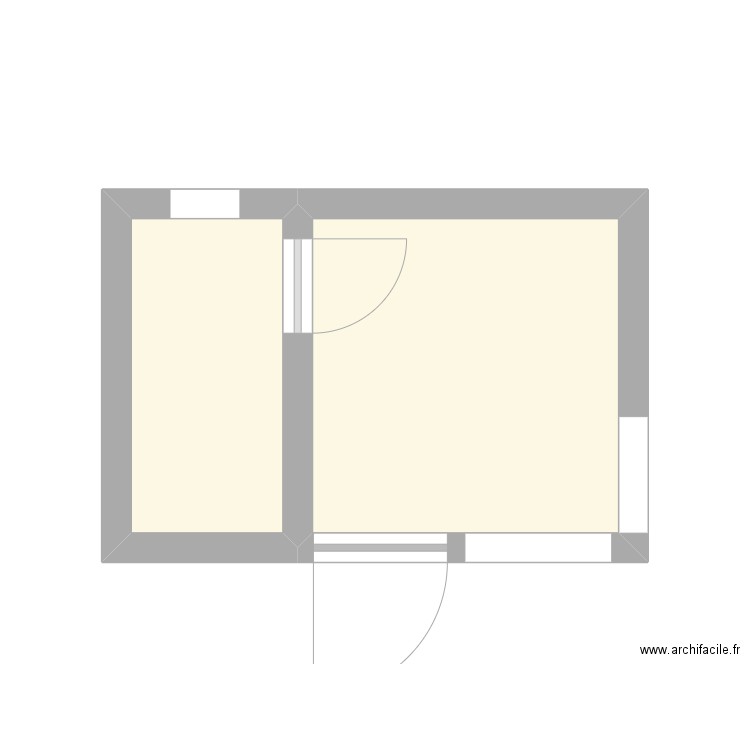 local gardien 3/02. Plan de 2 pièces et 11 m2