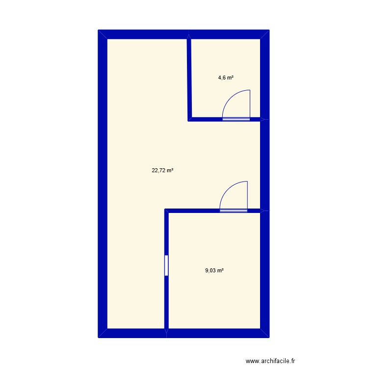 fghj. Plan de 3 pièces et 36 m2