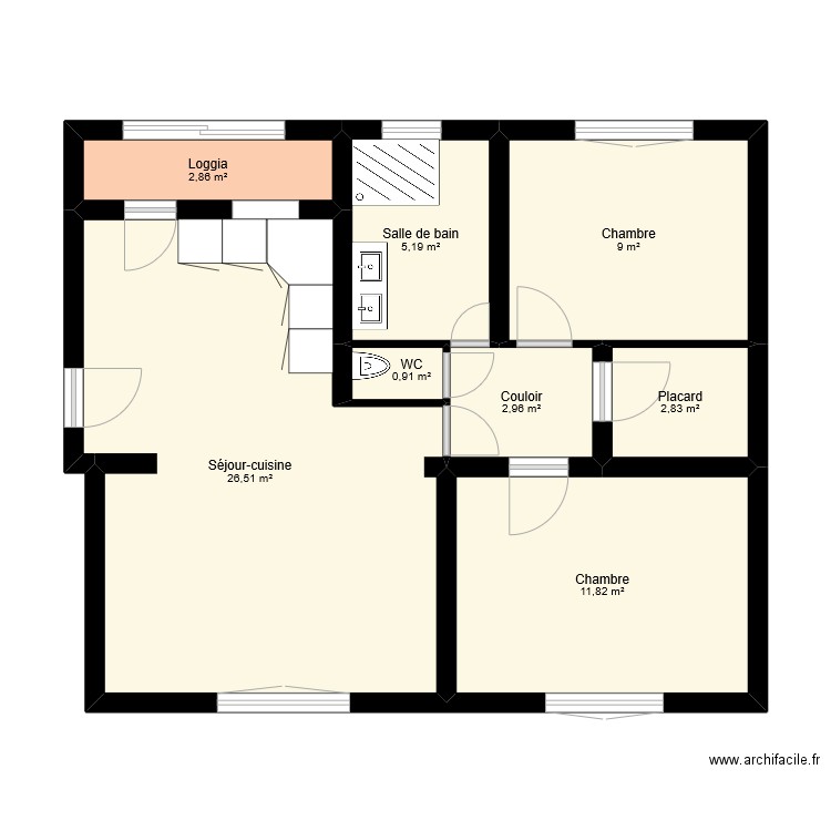 capo arenas. Plan de 8 pièces et 62 m2