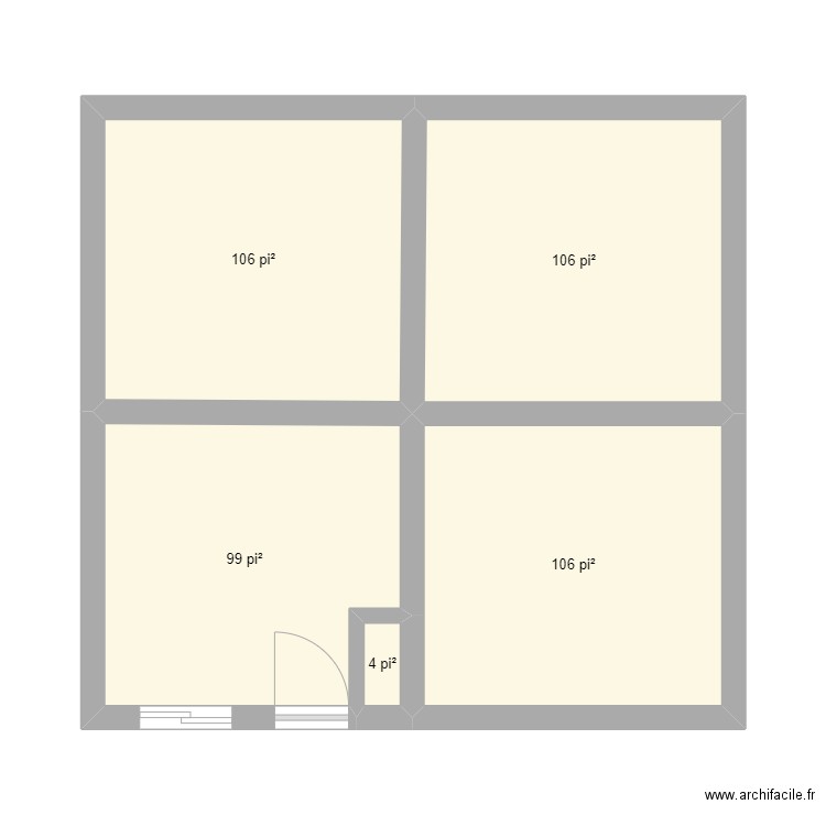 aaa. Plan de 5 pièces et 39 m2