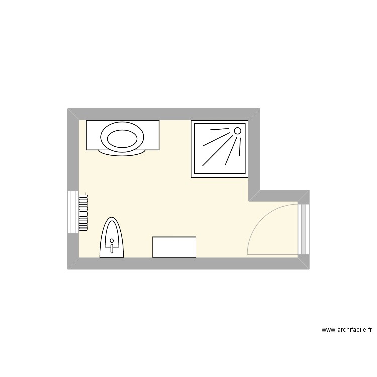 SDB ROU. Plan de 1 pièce et 5 m2