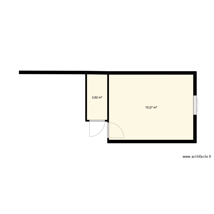 63 Caul. Plan de 2 pièces et 18 m2