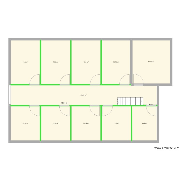 PROJET LOCAL ST VICTORET. Plan de 24 pièces et 321 m2