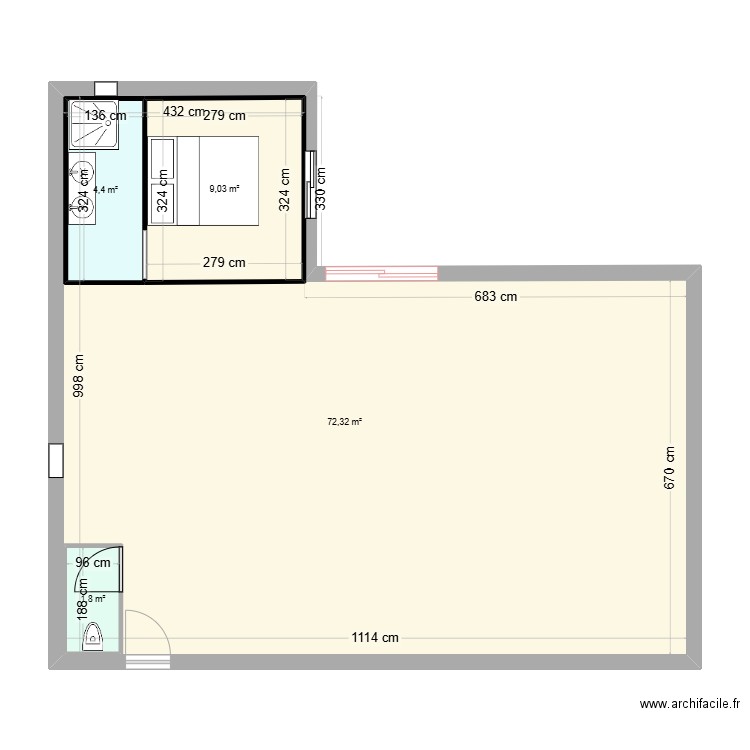 junas1. Plan de 4 pièces et 104 m2