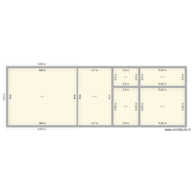 réno 1. Plan de 6 pièces et 190 m2