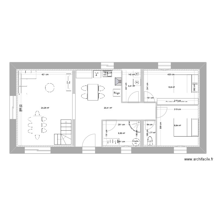 maison balon. Plan de 7 pièces et 140 m2