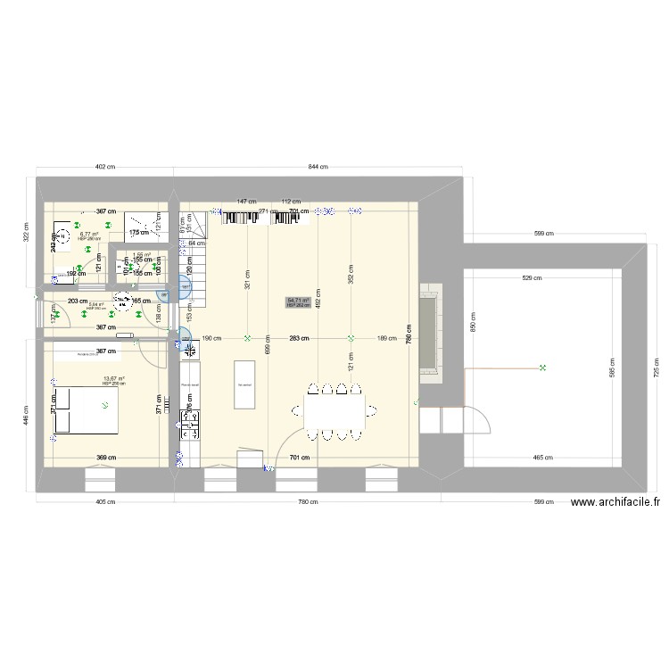 Rez de chaussée - Electricité. Plan de 9 pièces et 137 m2