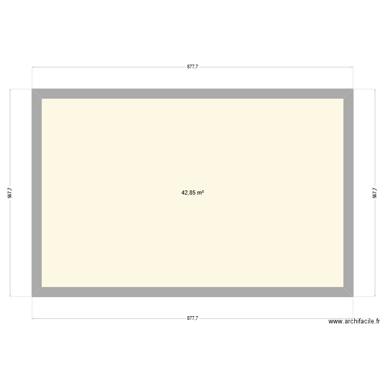 01.. Plan de 1 pièce et 43 m2