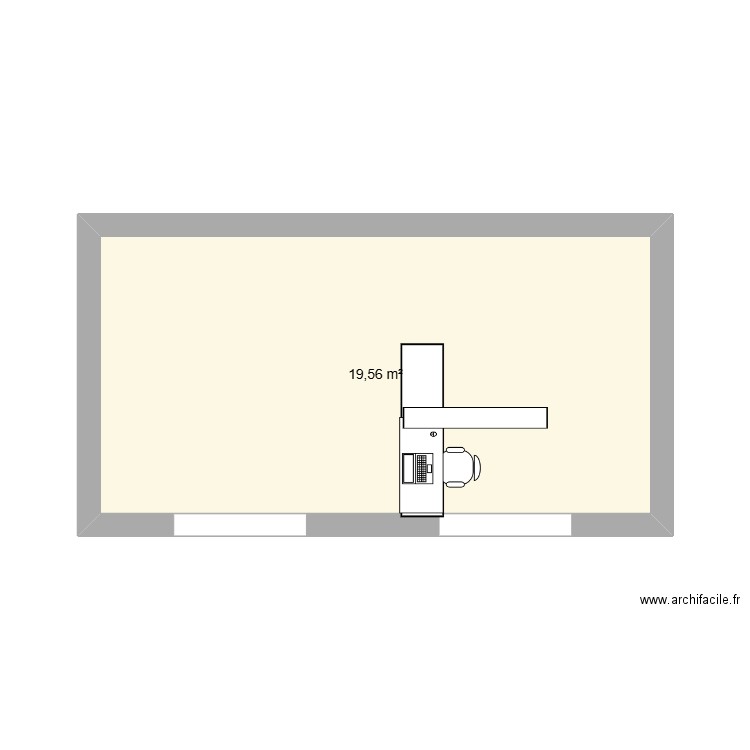 Bureau sous sol. Plan de 1 pièce et 20 m2