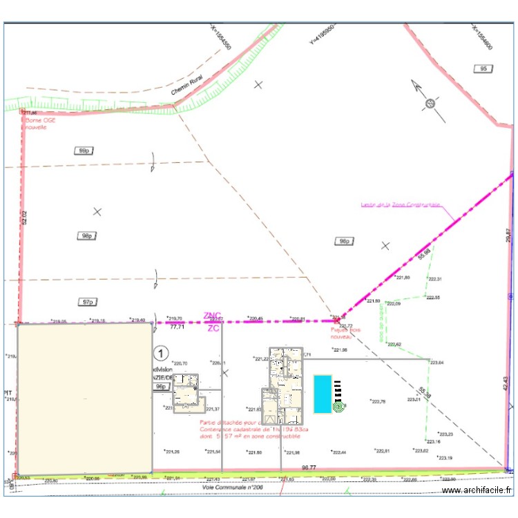 Plan V2. Plan de 18 pièces et 1438 m2