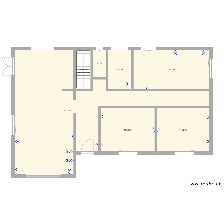 Maison. Plan de 7 pièces et 123 m2