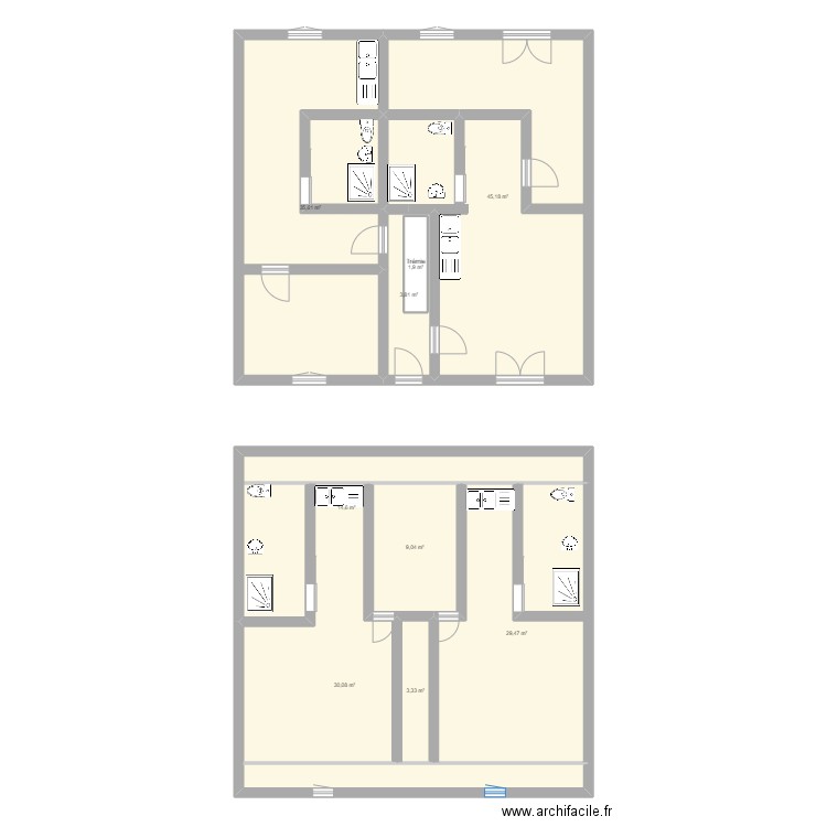 RD DRANCY. Plan de 9 pièces et 175 m2