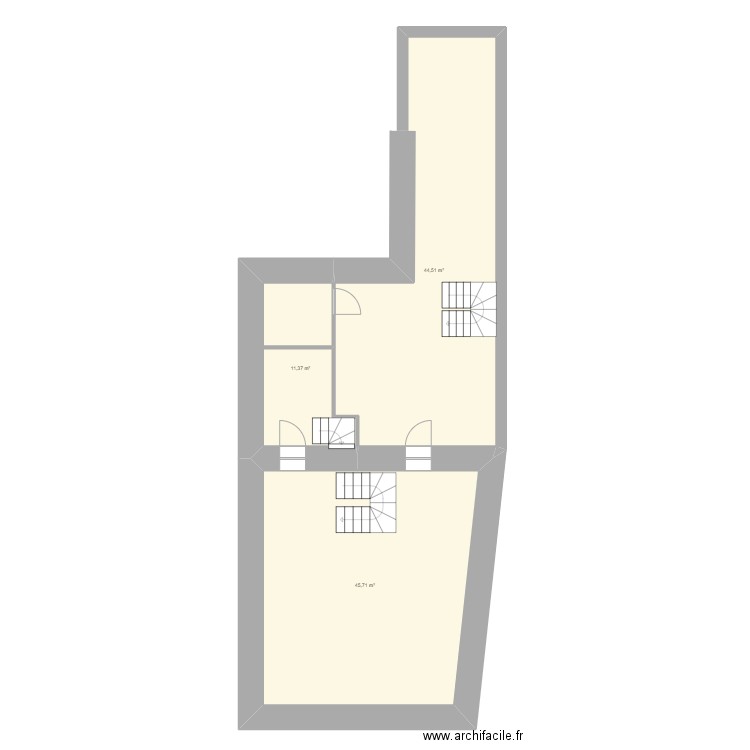 Barbin. Plan de 3 pièces et 102 m2