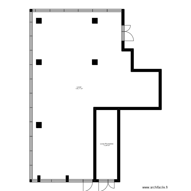 93SD15CM Existant. Plan de 2 pièces et 149 m2