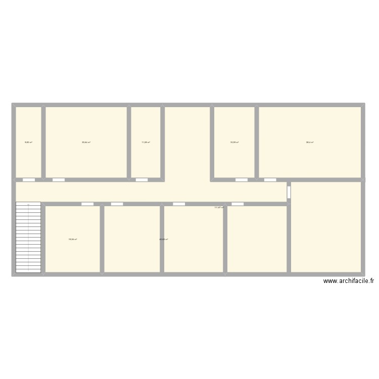 PCO. Plan de 8 pièces et 277 m2