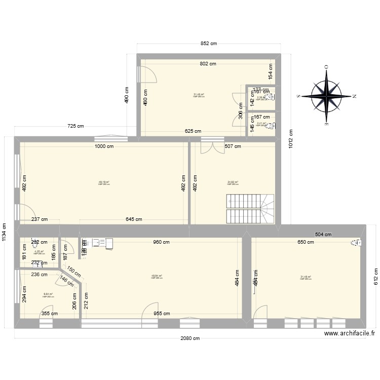 PLAN RDC COLLOREC ARCHI. Plan de 9 pièces et 204 m2