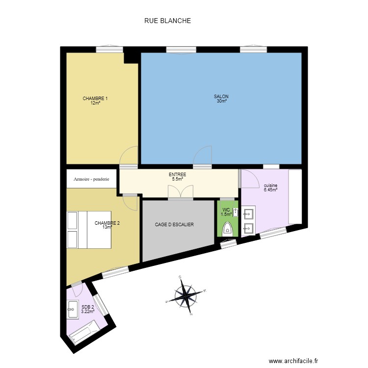 EX 47 PF V1. Plan de 10 pièces et 147 m2