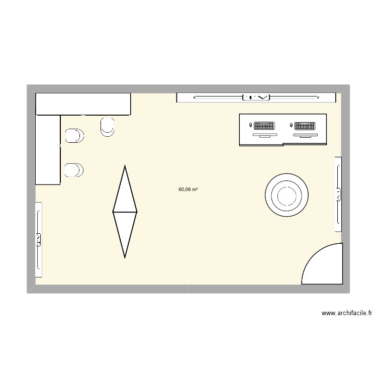 Fenty beauty. Plan de 1 pièce et 60 m2