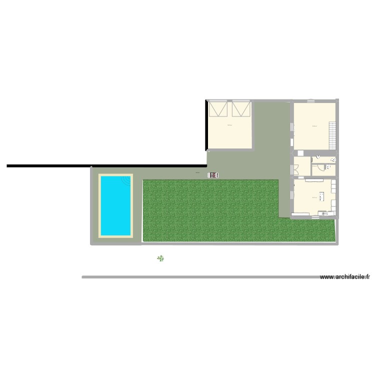 rdc maison. Plan de 4 pièces et 120 m2