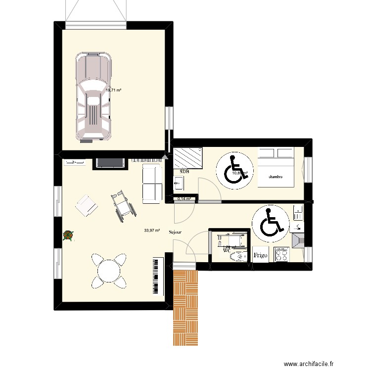 maison de Momo m. Plan de 5 pièces et 66 m2