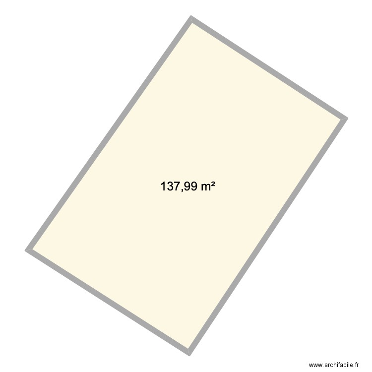 hangar initial. Plan de 1 pièce et 138 m2