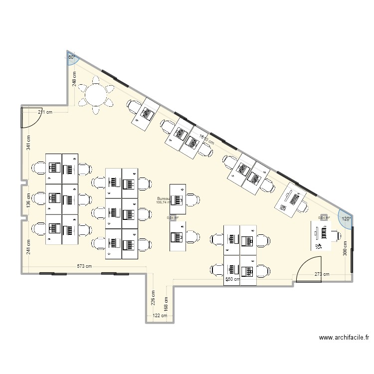 Proposition ONKH2. Plan de 3 pièces et 107 m2