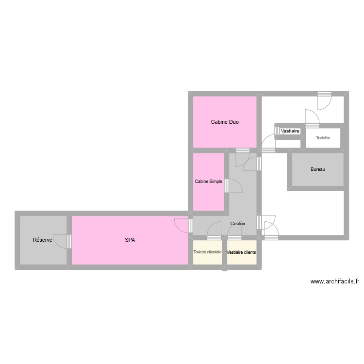 Spa Damona Plonéour - Lanvern . Plan de 10 pièces et 68 m2