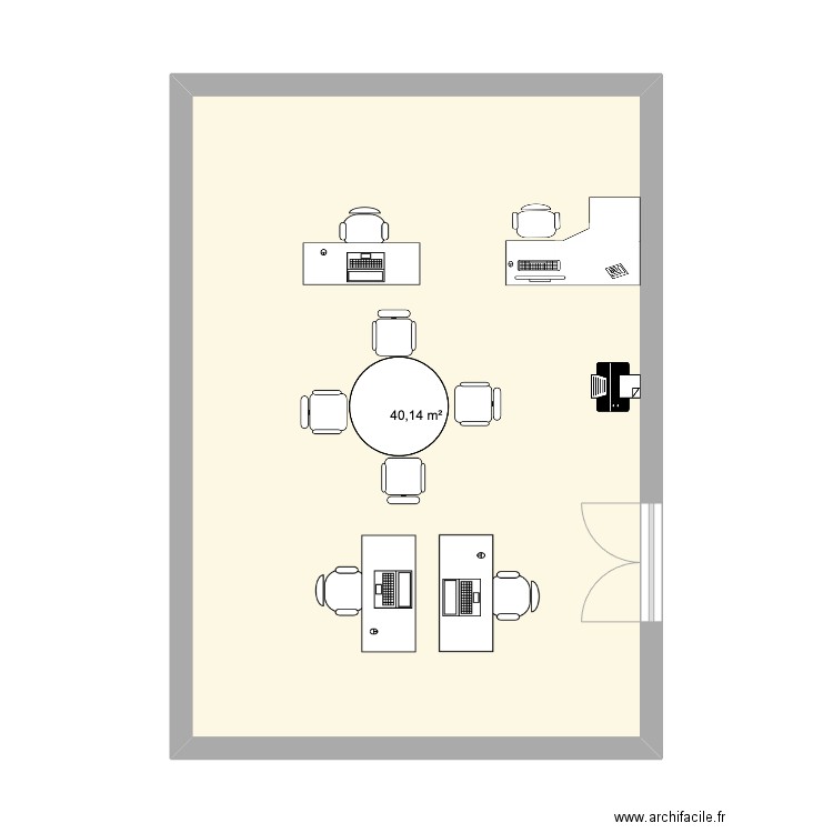 bureau . Plan de 1 pièce et 40 m2