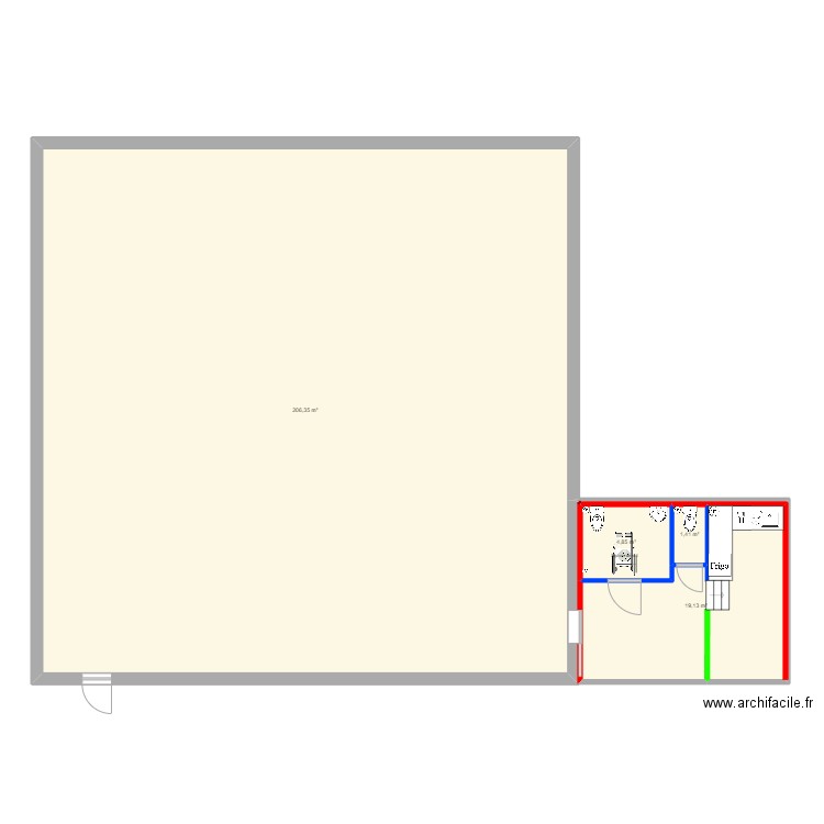 Plan Communiste . Plan de 4 pièces et 232 m2