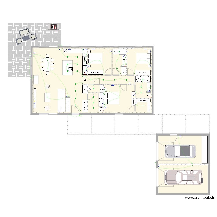 Totom complet. Plan de 4 pièces et 178 m2