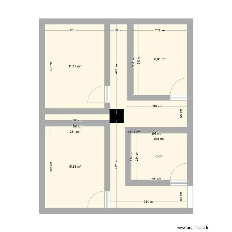 CHAPON 4 STUDIOS. Plan de 5 pièces et 51 m2