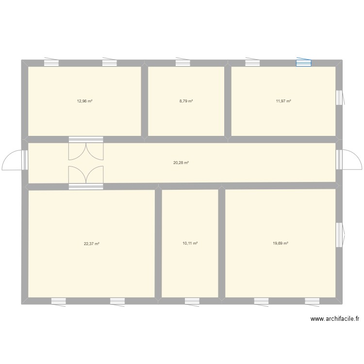 PLAN APPART . Plan de 7 pièces et 106 m2