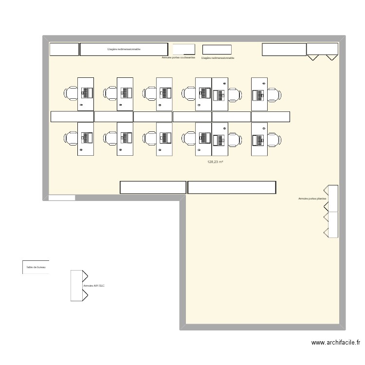 RET CMS. Plan de 1 pièce et 128 m2